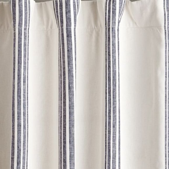 Pottery Barn Riviera Stripe 2 Panels Drapes Navy